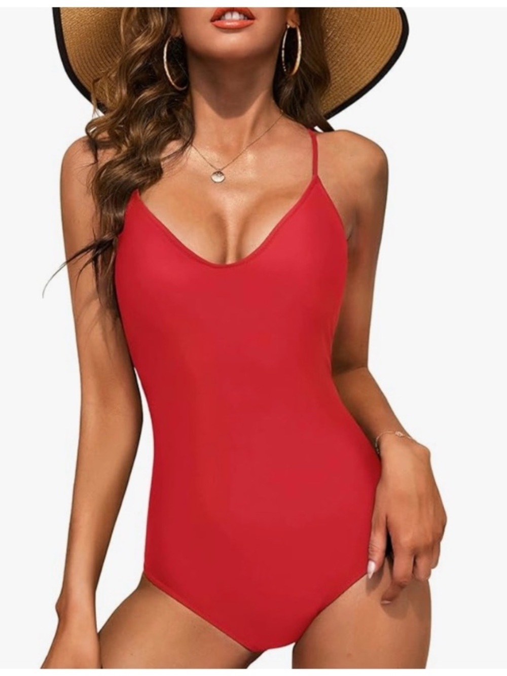 NWT Ekouaer One Piece V
Neck Criss Cross Back Swimsuit